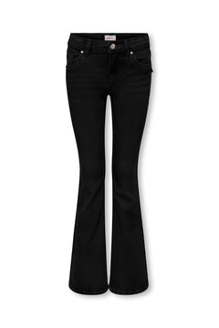 Only Girls Vaqueros flared tiro bajo negro