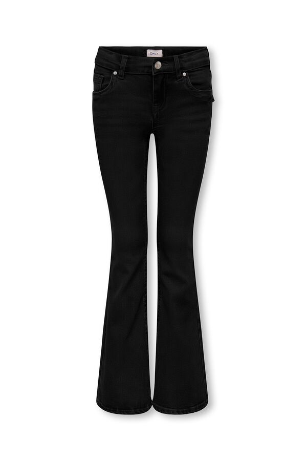 Only Girls Vaqueros flared tiro bajo negro