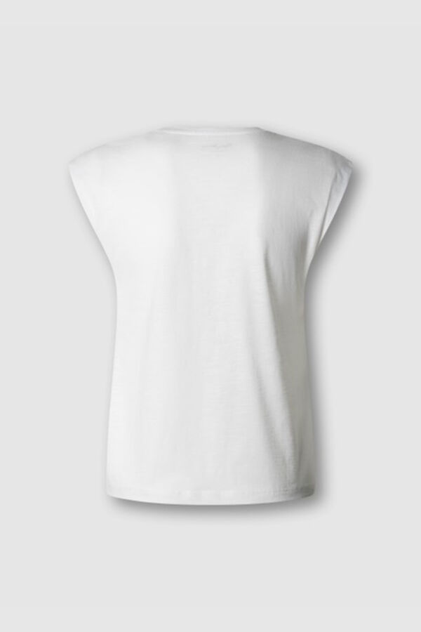 Pepe Jeans Round neck sleeveless shirt white