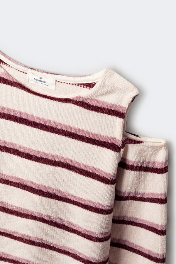 Springfield Kids Camiseta chenilla hombros descubiertos niña rosa