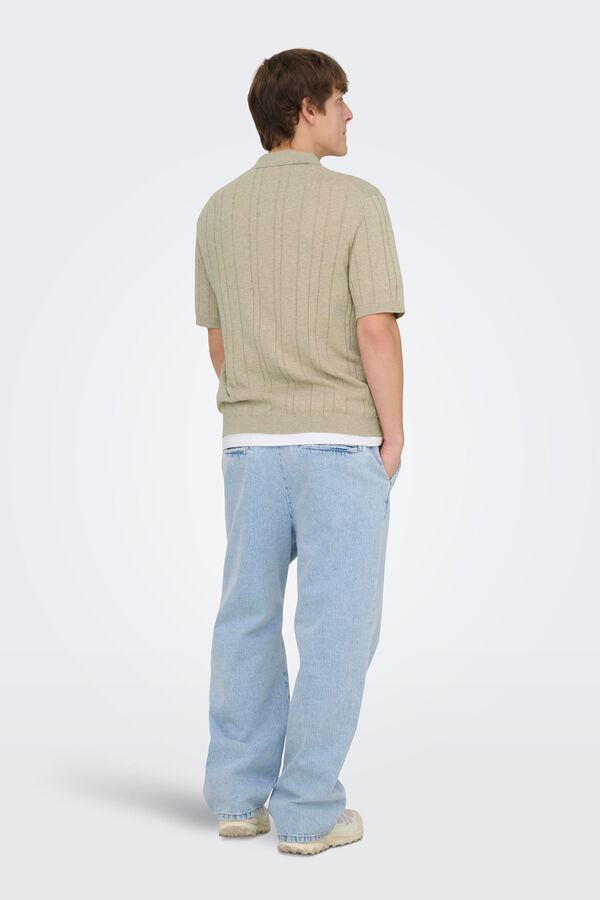 Only & Sons Polo de punto manga corta gris