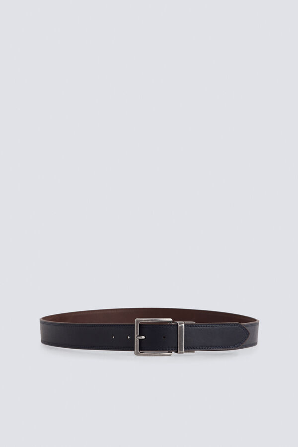 Springfield Reversible denim belt nude
