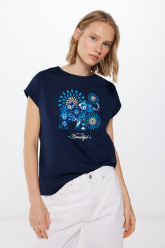 Springfield Ethnic graphic T-shirt bluish