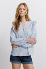 Springfield Romantic ruffled shirt blue