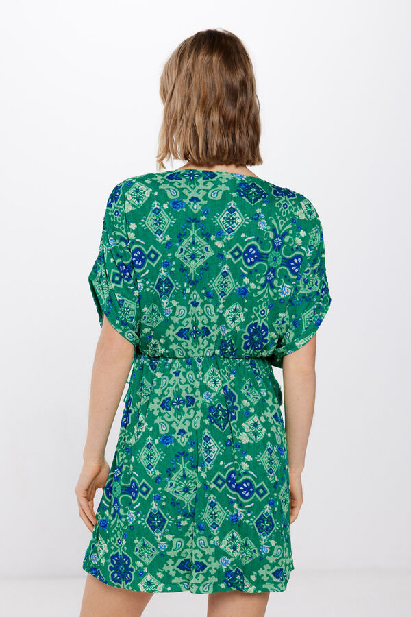 Springfield Kratka tunika haljina sa printom boja slonovače