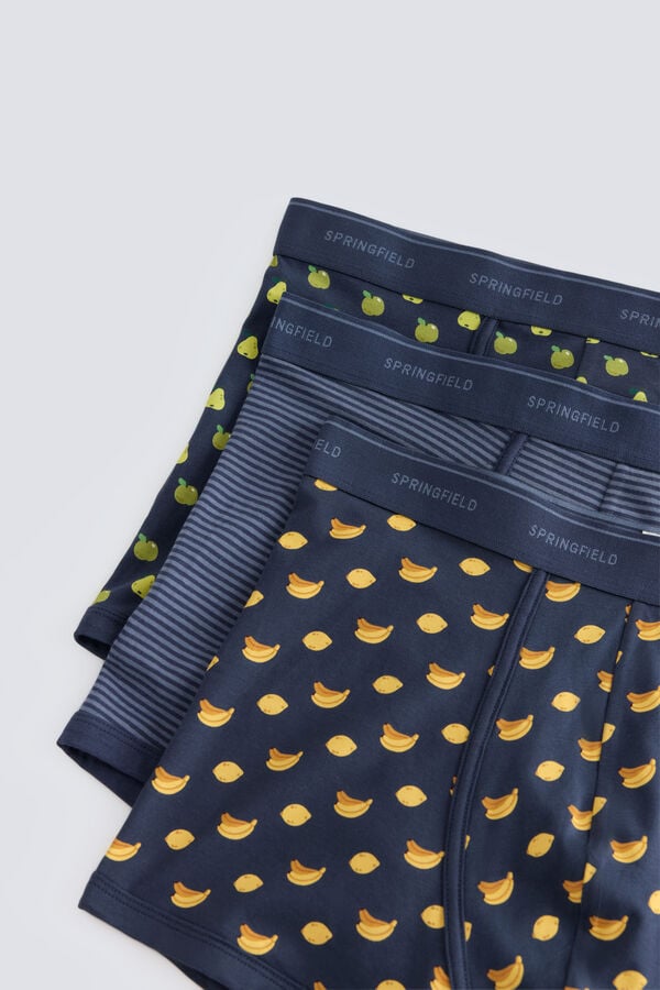 Springfield Pack of 3 fruit boxers blue