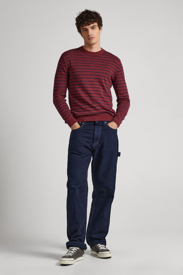 Springfield Striped cotton jumper red