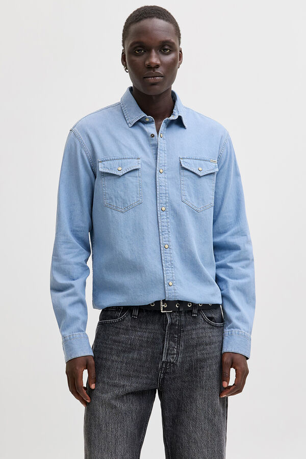 Jack & Jones Denim regular shirt blue