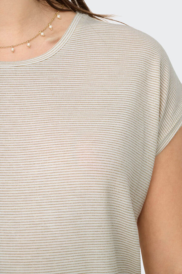 Only regular fit glitter t-shirt white