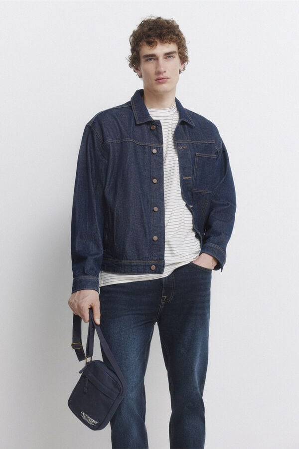 Springfield Dark wash slim fit jeans blue