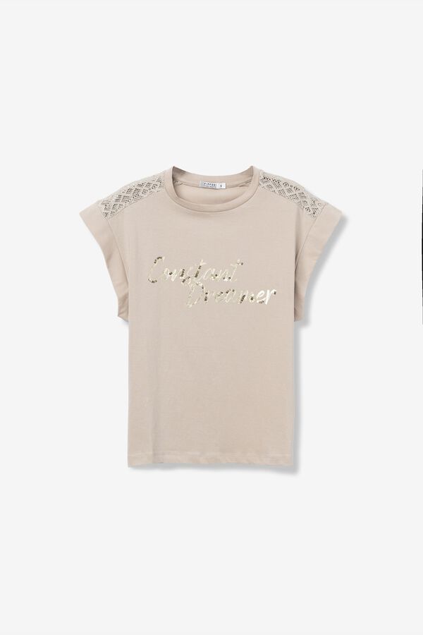Tiffosi T-shirt with metallic detail gris