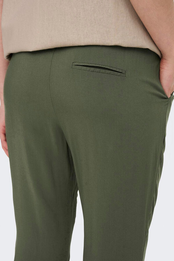 Only Pantal&oacute;n recto fluido kaki