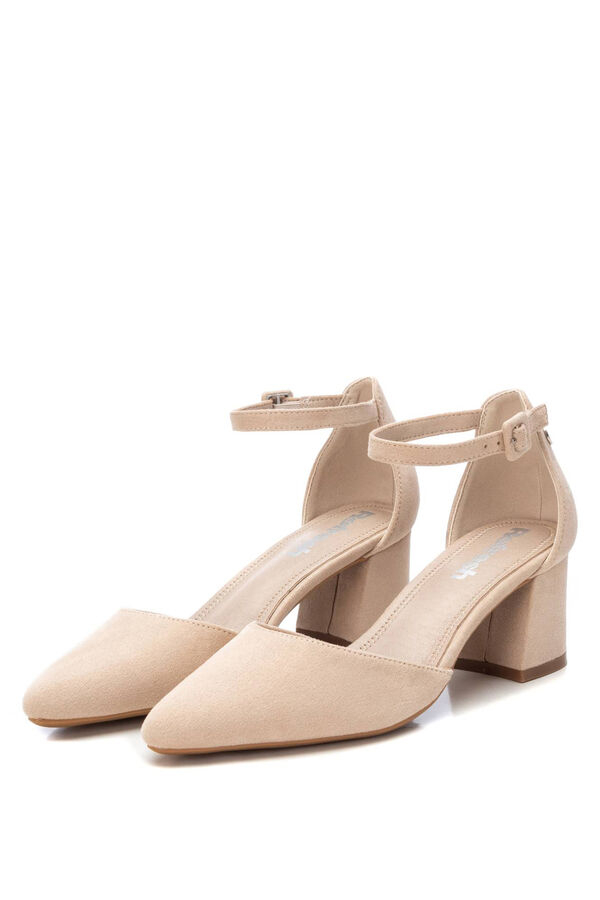 Refresh Suede shoes with wide heel nude