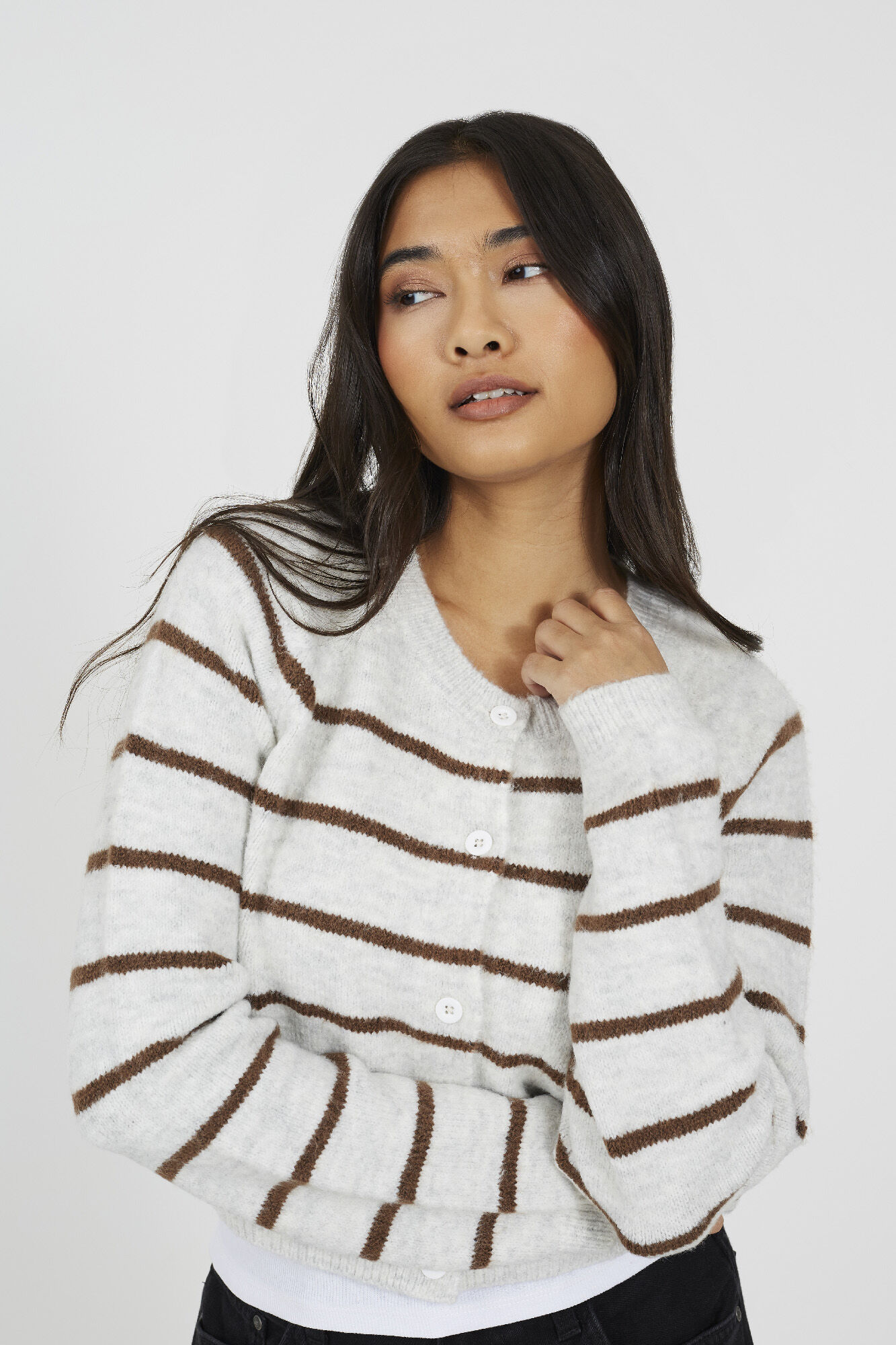 Brave Soul C&aacute;rdigan de punto a rayas