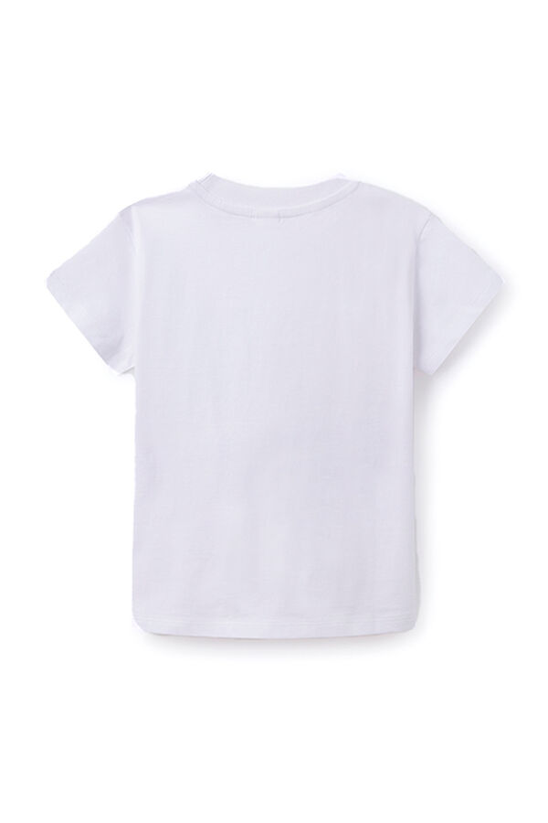 Springfield Girls' T-shirt with crochet pocket white