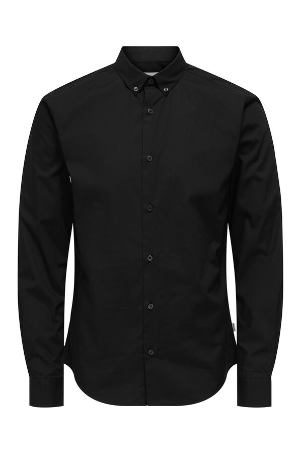 Only & Sons Slim fit 100% cotton men's shirt. black