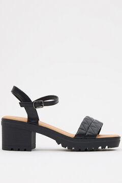 Springfield Platform sandal with quilted straps noir