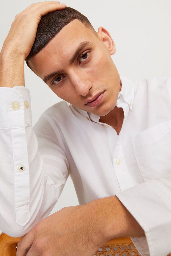 Jack & Jones Camisa casual oxford blanco
