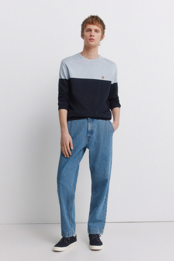 Springfield Colour block basic jumper blue