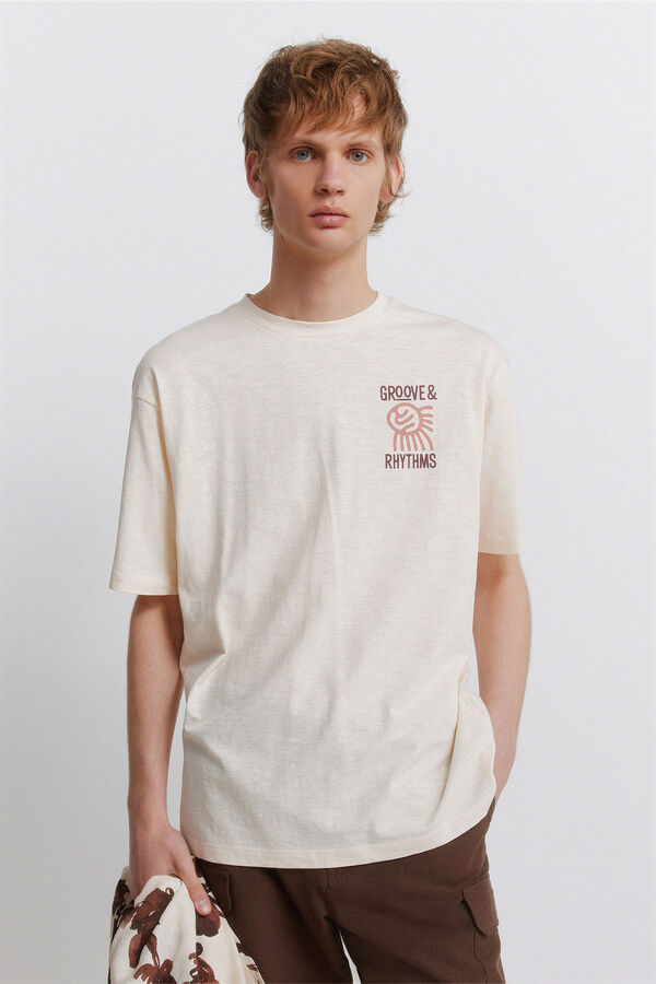 Springfield Groove slub T-shirt white