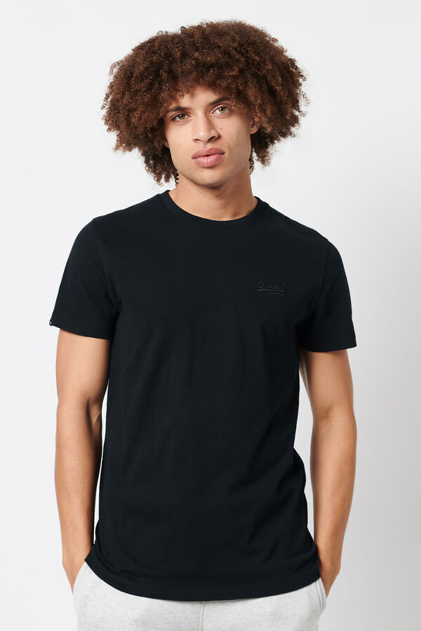 Superdry Organic cotton T-shirt with Vintage Logo embroidery black