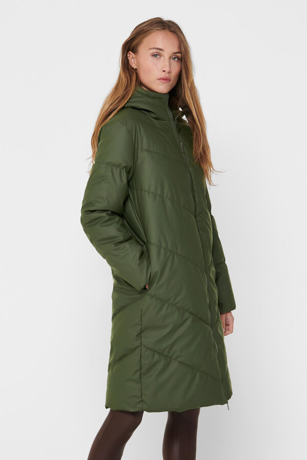 Springfield Long hooded puffer coat zelena