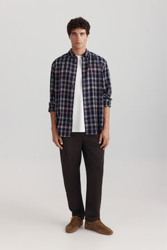 Springfield Comfort fit structure trousers brown