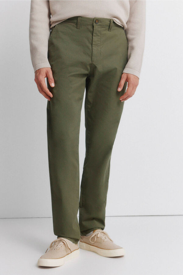 Springfield Micro-printed slim fit chinos printed