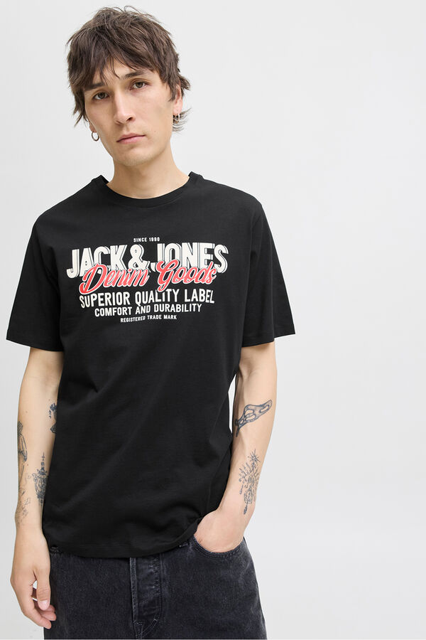 Jack & Jones Regular fit printed t-shirt Crna