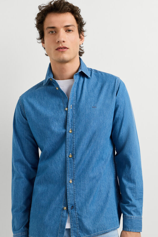 Pepe Jeans Denim slim fit shirt blue