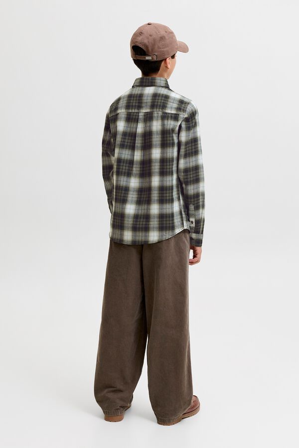 Jack & Jones Junior 100% cotton flannel shirt green