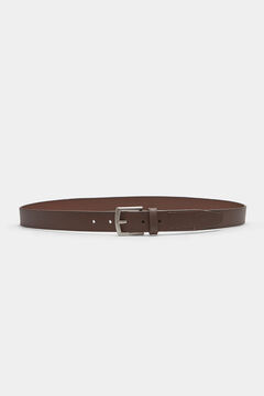 Springfield Cinturón básico piel marrón oscuro