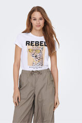 Only short sleeve printed T-shirt Bež