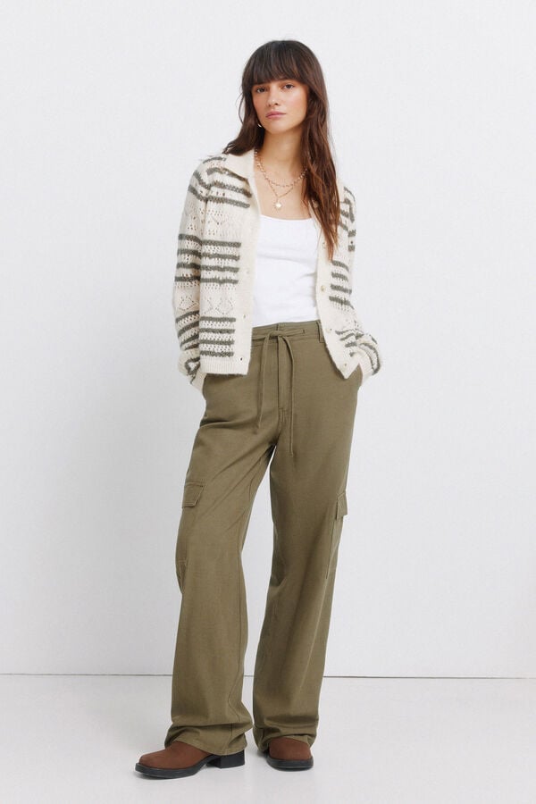 Springfield Cotton cargo trousers beige