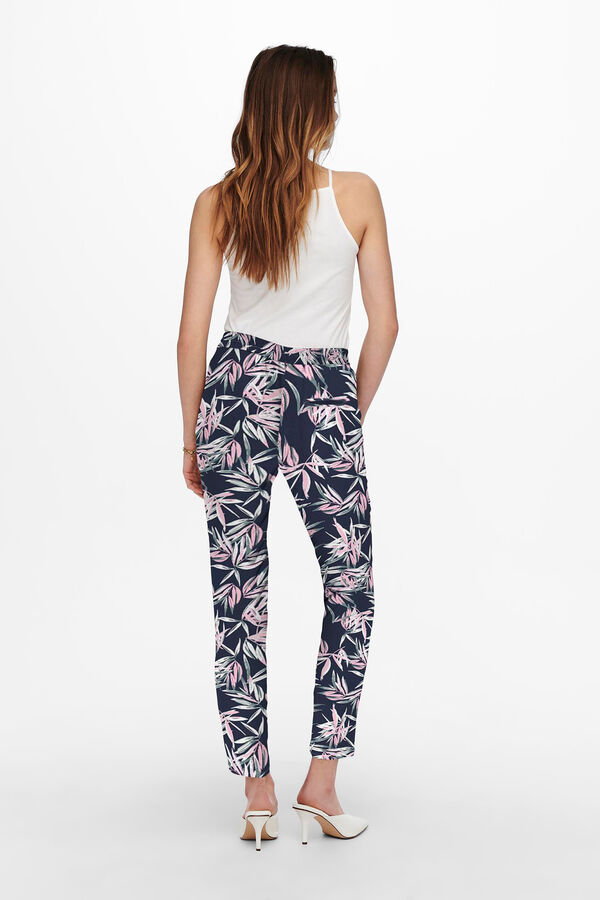 Springfield Fluid straight-cut printed trousers grey mix
