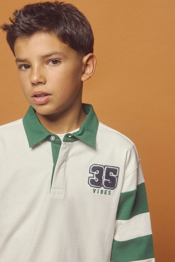 Springfield Boys patch polo ecru