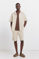 Springfield Linen relaxed fit Bermuda shorts brown