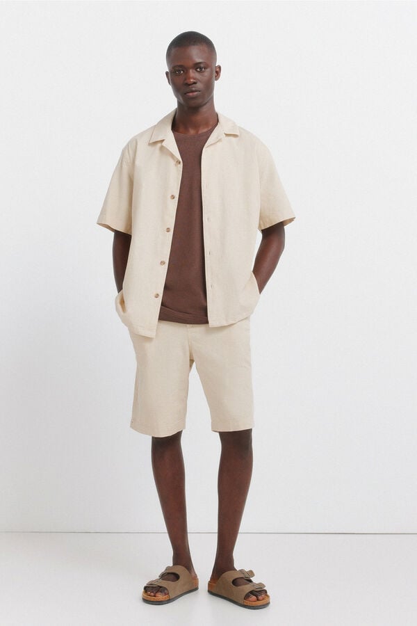 Springfield Linen relaxed fit Bermuda shorts brown