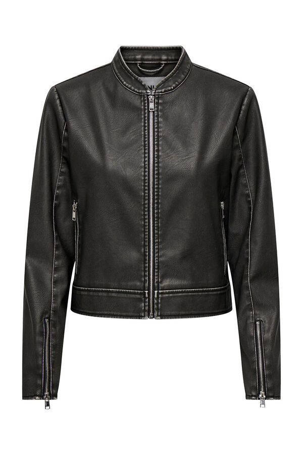 Springfield Faux leather jacket  crna