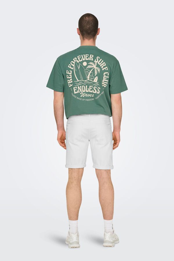 Only & Sons Denim Bermuda shorts white