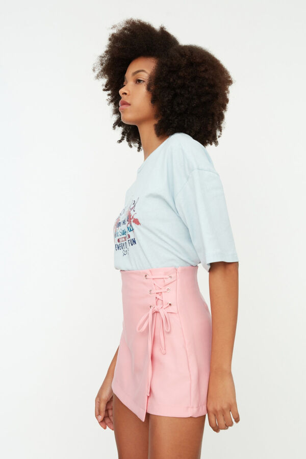 Trendyol Falda pantal&oacute;n detalle de cord&oacute;n rosa