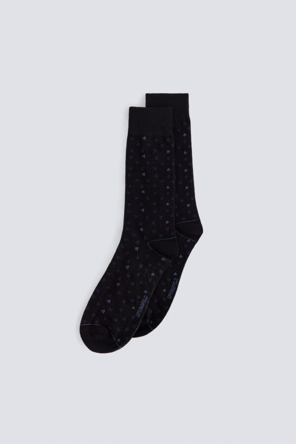 Springfield Micro-embroidered long sock blue