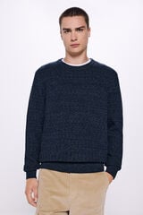 Springfield Textured twisted knit jumper navy