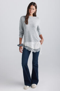 Springfield Lace two-fabric hem jumper