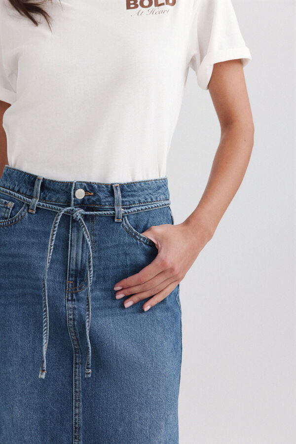 Springfield Denim long skirt blue
