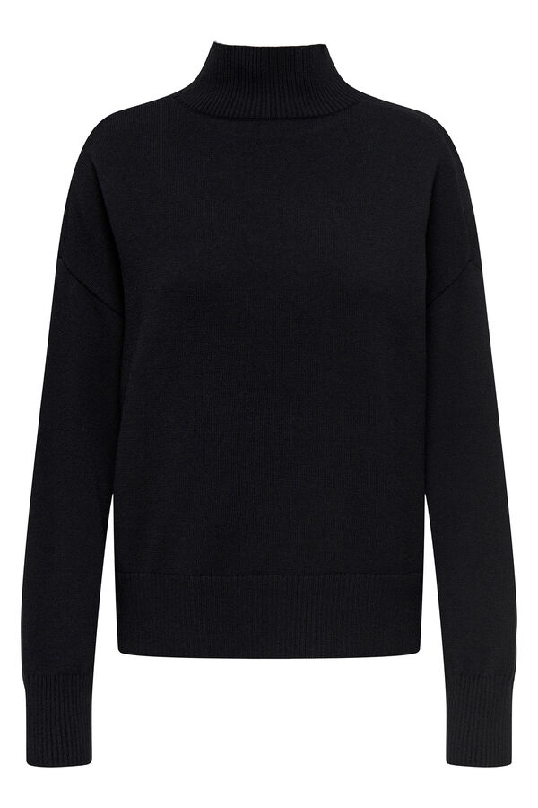 Only Jersey de punto con cuello subido negro