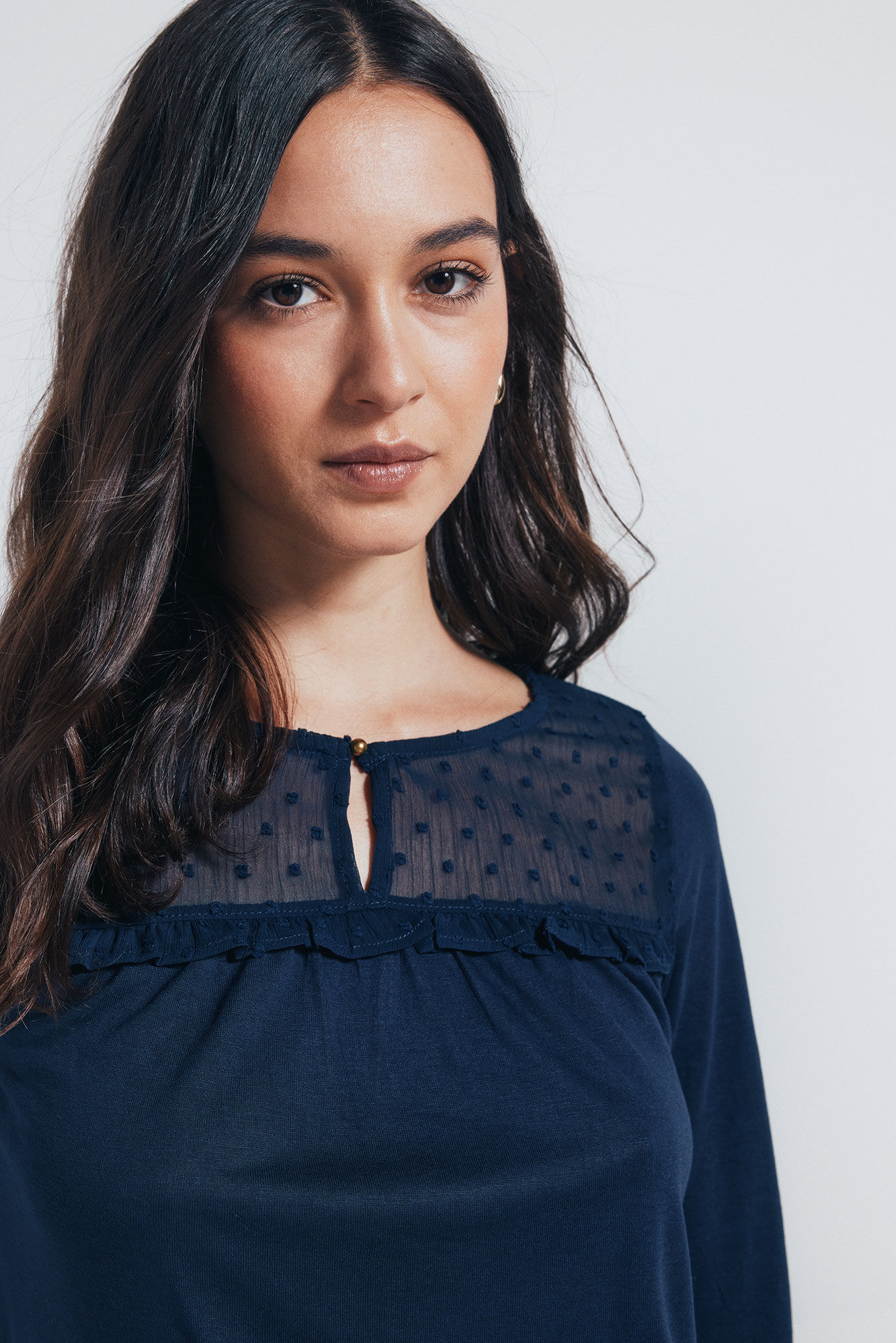 Springfield plumetis ruffle shirt