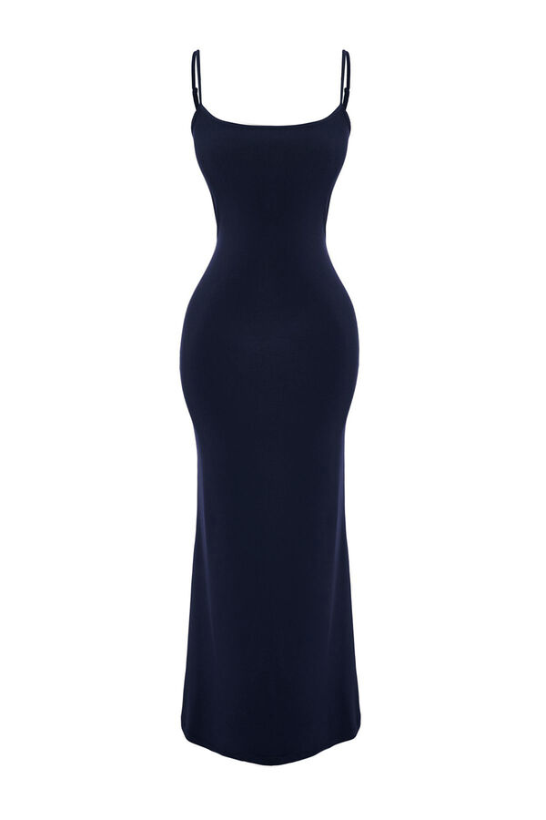 Trendyol Vestido tubo de punto largo azul