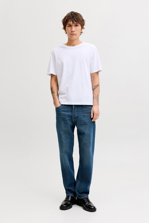 Jack & Jones Jeans relaxed tiro alto algod&oacute;n azul