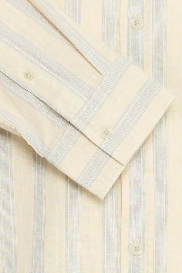 Blend Camisa de algod&atilde;o de manga comprida azul